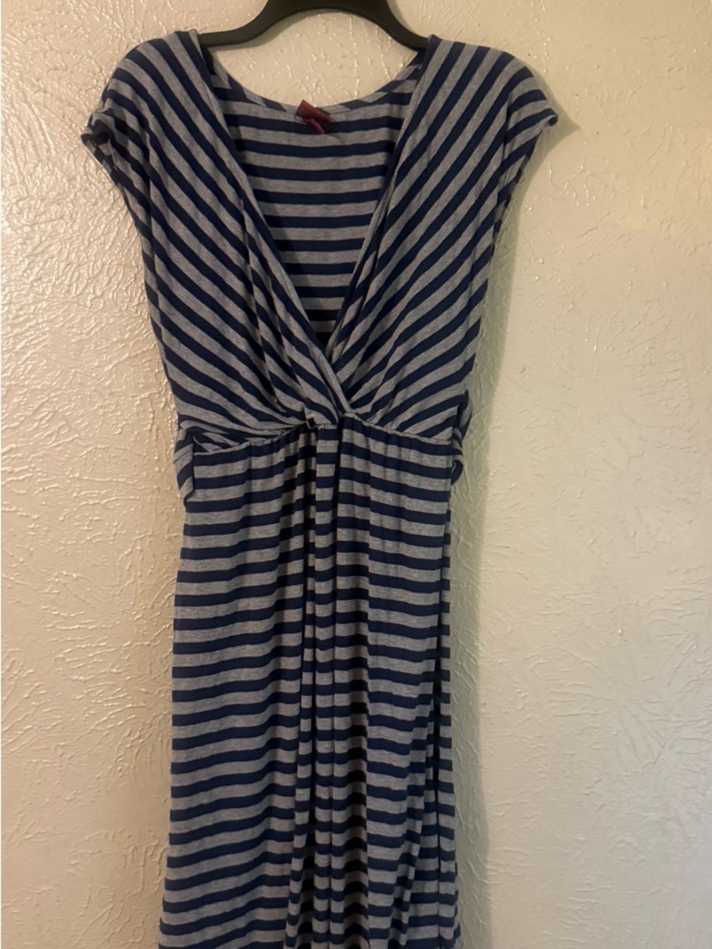 Merona Navy and Gray Striped Midi Dress XXL